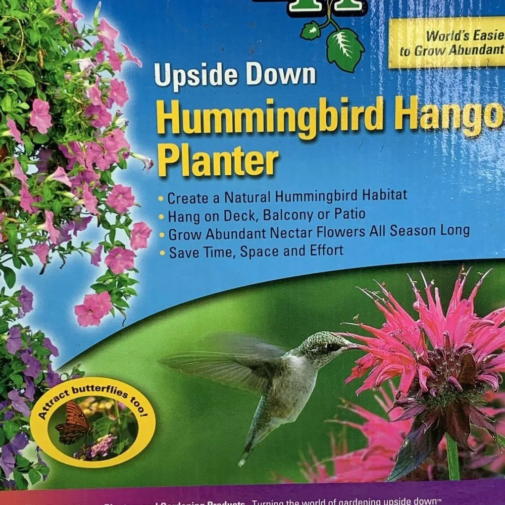 Topsy Turvy Tomato Hummingbird Hangout Flower Planter Upside Down Vertical Grow